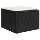 NNEVL 2 Piece Garden Sofa Set with Cushions Black Poly Rattan Acacia