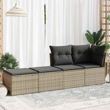 NNEVL 2 Piece Garden Sofa Set with Cushions Grey Poly Rattan Acacia