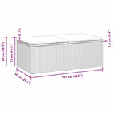 NNEVL 2 Piece Garden Sofa Set with Cushions Grey Poly Rattan Acacia