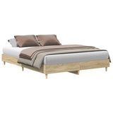NNEVL Bed Frame No Mattress Sonoma Oak 150x200 cm Engineered Wood