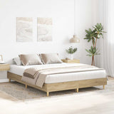 NNEVL Bed Frame No Mattress Sonoma Oak 150x200 cm Engineered Wood