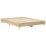 NNEVL Bed Frame No Mattress Sonoma Oak 150x200 cm Engineered Wood
