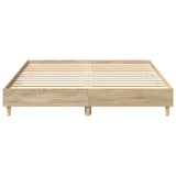 NNEVL Bed Frame No Mattress Sonoma Oak 150x200 cm Engineered Wood
