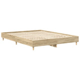 NNEVL Bed Frame No Mattress Sonoma Oak 150x200 cm Engineered Wood