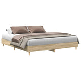 NNEVL Bed Frame without Mattress Sonoma Oak 180x200cm Engineered Wood