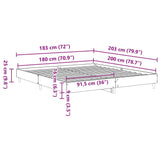 NNEVL Bed Frame without Mattress Sonoma Oak 180x200cm Engineered Wood