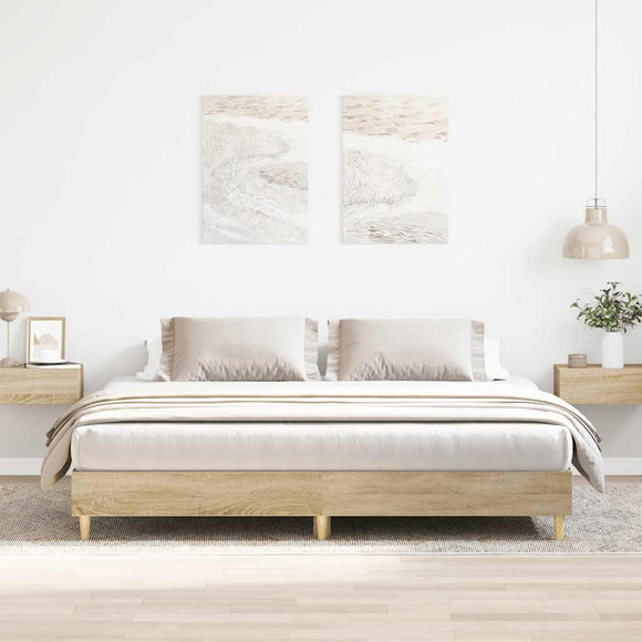 NNEVL Bed Frame without Mattress Sonoma Oak 180x200cm Engineered Wood