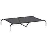 NNEVL Elevated Dog Bed Black 130x80x20 cm Textilene and Steel