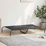 NNEVL Elevated Dog Bed Black 130x80x20 cm Textilene and Steel