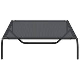 NNEVL Elevated Dog Bed Black 130x80x20 cm Textilene and Steel