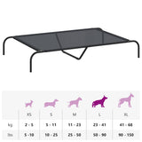 NNEVL Elevated Dog Bed Black 130x80x20 cm Textilene and Steel