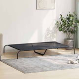 NNEVL Elevated Dog Bed Black 150x90x20 cm Textilene and Steel