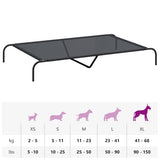 NNEVL Elevated Dog Bed Black 150x90x20 cm Textilene and Steel