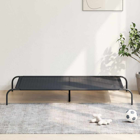 NNEVL Elevated Dog Bed Black 150x90x20 cm Textilene and Steel