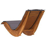 NNEVL Rocking Sun Lounger with Cushion Solid Wood Acacia