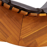 NNEVL Rocking Sun Lounger with Cushion Solid Wood Acacia