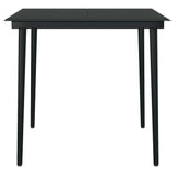 NNEVL 3 Piece Garden Dining Set with Cushions Black Poly Rattan Glass