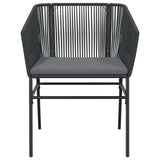 NNEVL 7 Piece Garden Dining Set with Cushions Black Poly Rattan Glass