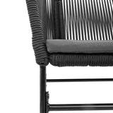 NNEVL 7 Piece Garden Dining Set with Cushions Black Poly Rattan Glass