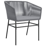 NNEVL 3 Piece Garden Dining Set with Cushions Grey Poly Rattan Glass