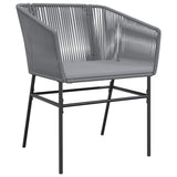 NNEVL 7 Piece Garden Dining Set with Cushions Grey Poly Rattan Glass