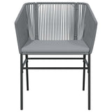 NNEVL 7 Piece Garden Dining Set with Cushions Grey Poly Rattan Glass