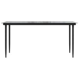 NNEVL 7 Piece Garden Dining Set with Cushions Grey Poly Rattan Glass
