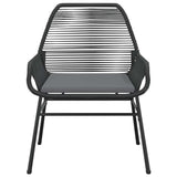 NNEVL 5 Piece Garden Dining Set with Cushions Black Poly Rattan Glass