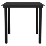 NNEVL 5 Piece Garden Dining Set with Cushions Black Poly Rattan Glass