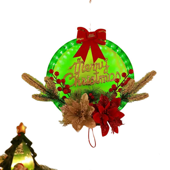 NNETM Radiant Festivity: LED-Lit Artificial Christmas Wreath