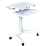 NNETM Height Adjustable Mobile Standing Desk with Keyboard Tray