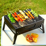 NNETM Portable Folding Charcoal BBQ Grill - Stainless Steel Outdoor Camping Stove