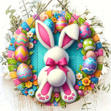 NNETM Vibrant Easter Bunny & Egg Wooden Garland Sign