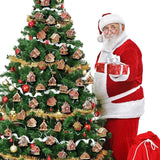 NNETM Wooden Christmas Ornaments: 15pcs Colorful Gingerbread Candy House Theme Festive Holiday