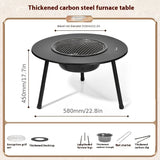 NNETM Outdoor Charcoal Grill & Tea Table Set