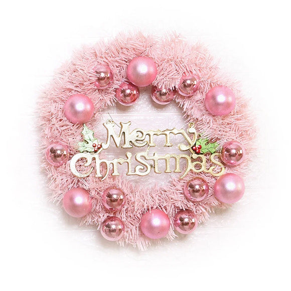 NNEOBA Christmas Wreath with Rose Gold Ornaments for Door
