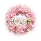 NNEOBA Christmas Wreath with Rose Gold Ornaments for Door