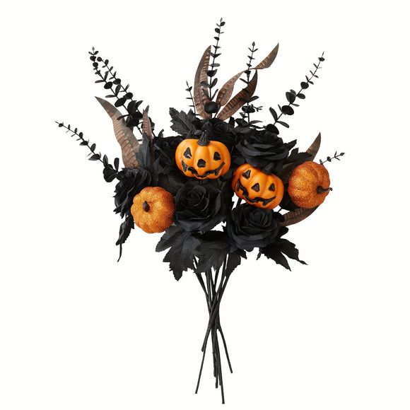 NNETM Halloween Pumpkin Feather Picks Decoration (5pcs)