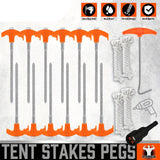 NNETM 18 pcs Heavy Duty Tent Stakes Set with Rope & Hook