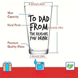 NNETM Large 500ml U-Shaped Glass Beer Cup with Letter Print