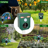 NNETM Ultrasonic Solar Animal Repeller with LED Lights & Motion Sensor