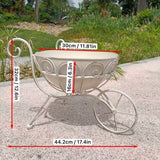 NNETM Vintage Iron Garden Cart Planter with Drainage
