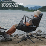 NNETM Folding Outdoor Chair with Footrest