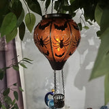 NNETM Classic Orange Glass Globe Solar Lantern - Bats & Spiders