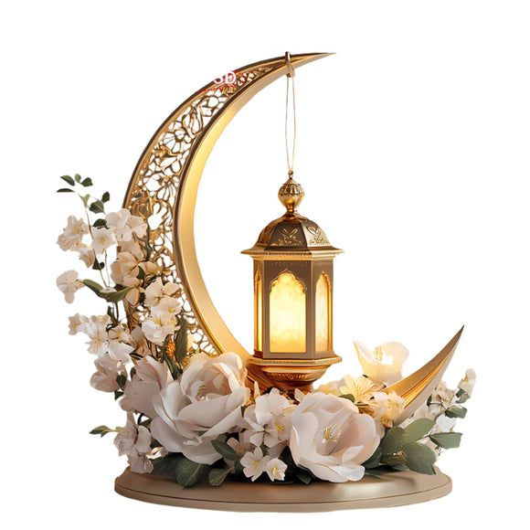 NNETM Elegant Ramadan Lantern & Floral Acrylic Decor