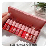 NNETM 10 pcs Shimmer Mini Lip Gloss Kit - Hydrating Liquid Lipsticks Long Lasting