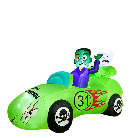 NNEOBA Halloween Inflatable Car Racing with Frank and Ghost