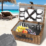 4 Person Picnic Basket Baskets Set Outdoor-1910113180357627910