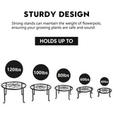 NNETM 5-Pack Metal Plant Stands for Indoor and Outdoor Use
