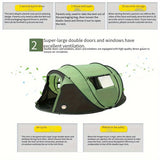 NNETM Pop-Up Boat Tent 4-Person Quick Setup Camping Shelter